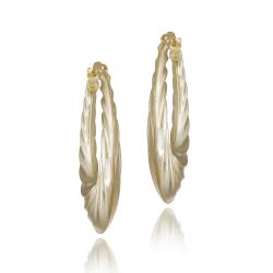 18K Gold over 925 Silver Two-Tone Rose Half-Hoop Earrings 18K Gold over 925 Silver Two-Tone Rose Half-Hoop Earrings